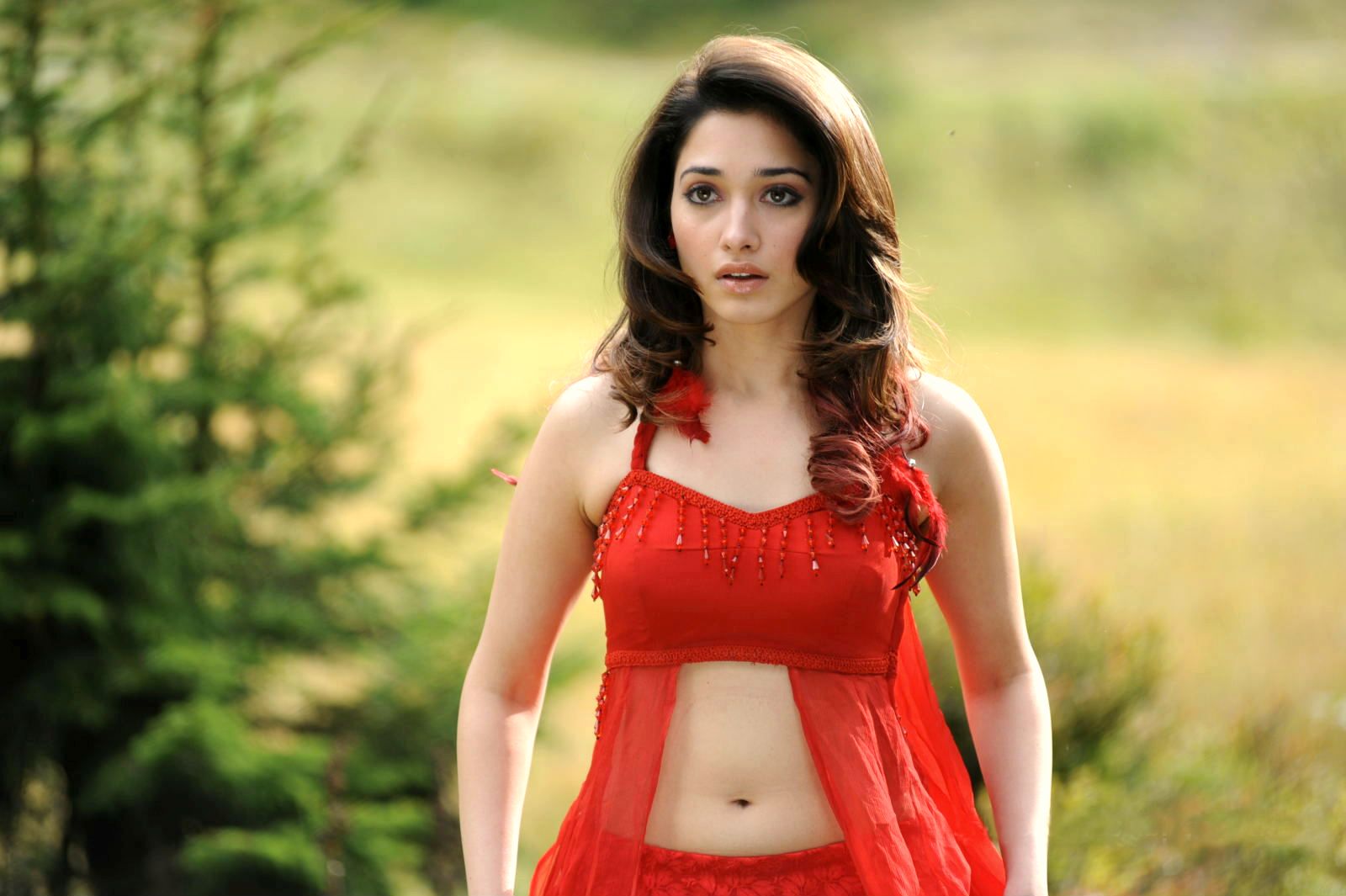 Tamanna Hot In Red Dress