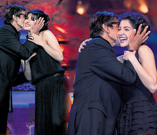 Big B stealing kisses from Bollywood babes